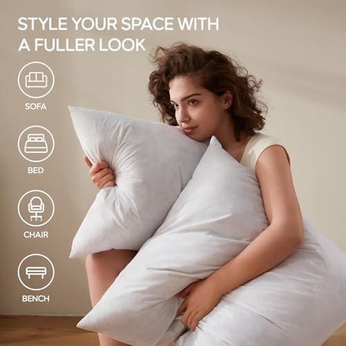 12x20 Feather Lumbar Pillow Insert Set of 2, Decorative Throw Pillow Insert - Image 5