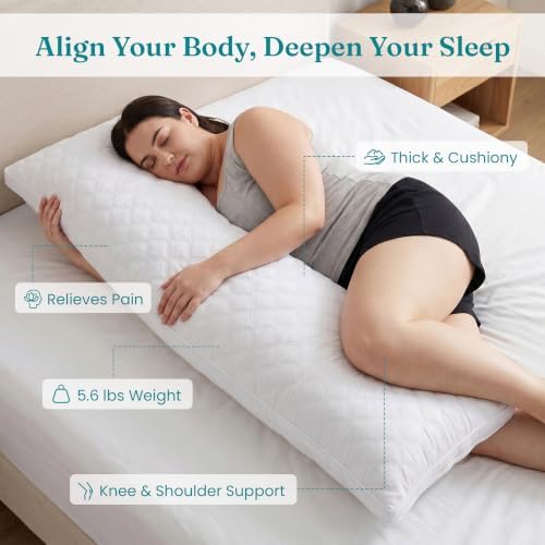 Oubonun Full Body Pillow for Side Sleeper, Adjustable Firm Long Bed Pillow - Image 3