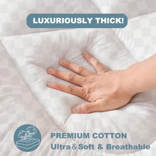 Queen Mattress Topper with Thick Quilted, Soft Extra Thick Mattress Pad Cover - Image 2