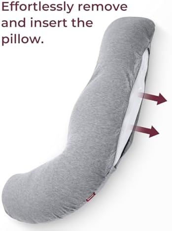 Momcozy Soft Knit J Shaped Pregnancy Pillow Cover, Maternity Pillowcase - Image 5