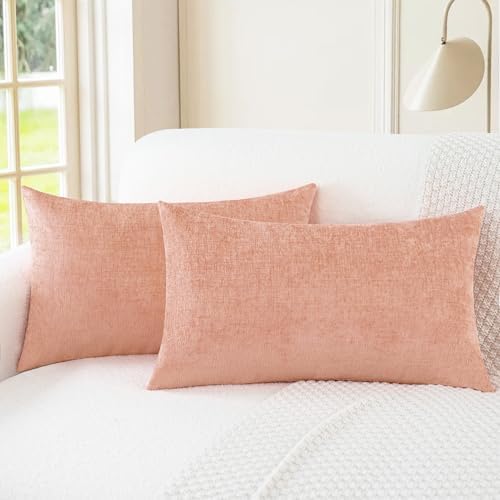 CaliTime Decorative Couch Throw Pillow Covers 20 X 12 Inches Dusty Pink by CaliTime