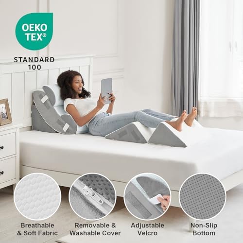 Hansleep Bed Wedge Pillow Set for After Surgery 6PCS, Post Surgery Pillow for - Image 4