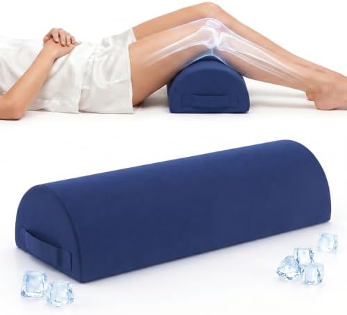 Knee Pillow for Back Sleeping, Cooling Cover Bolster Pillow for Legs, Memory by Ruizman