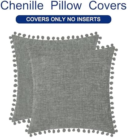 CaliTime Decorative Couch Throw Pillow Covers 20 X 20 Inches Medium Grey - Image 6