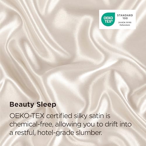 Bedsure Satin Pillowcase with Zipper, King Size Satin Pillow Cases Set of 2 - Image 5