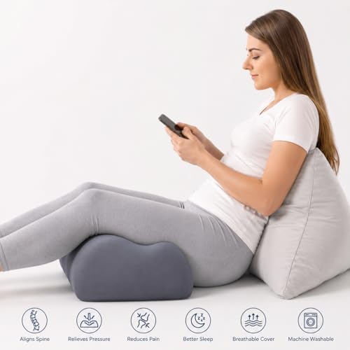 Knee Pillow for Back Sleeping, 5.7" Memory Foam Leg Pillow - Image 2