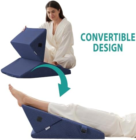 Bedluxe Wedge Pillow for Sleeping, Adjustable 9&12 Inch Foldable Bed Wedge - Image 3