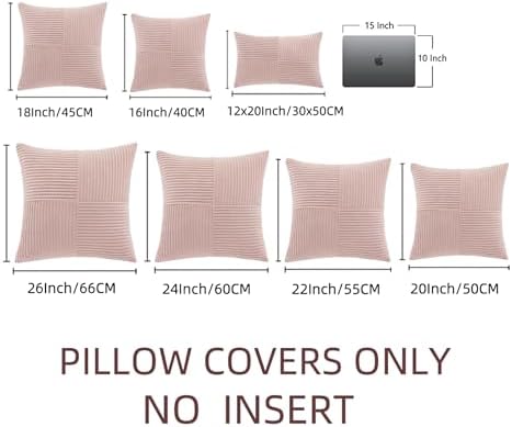 Fancy Homi 2 Packs Blush Pink Samll Decorative Throw Pillow Covers 14x14 Inch - Image 6