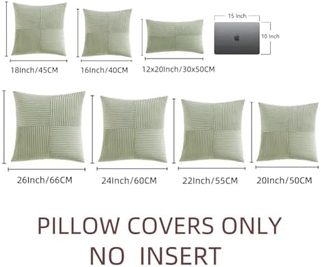Fancy Homi 2 Packs Sage Green Euro Decorative Throw Pillow Covers 28x28 Inch - Image 7