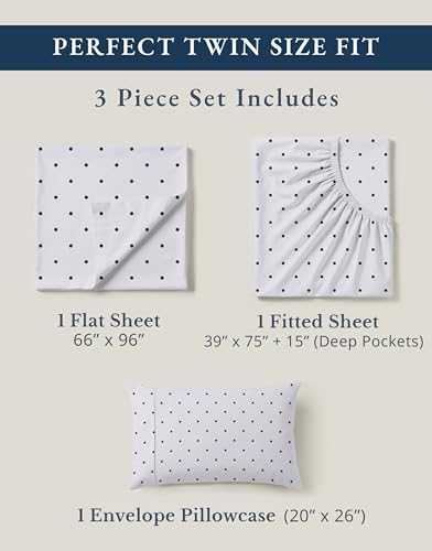 LANE LINEN Twin Sheets 100% Organic Cotton 3pc Percale Cooling - Image 4