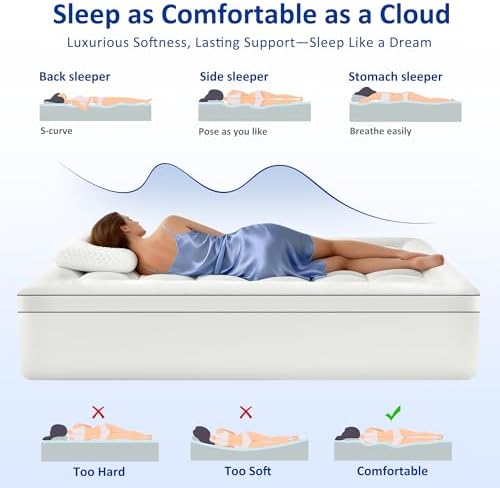 Queen Mattress Topper, Extra Thick Pillow Top Mattress Pad - Image 5