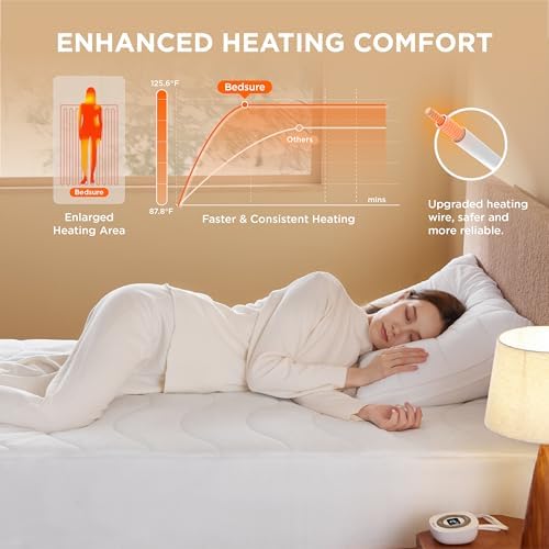 Bedsure Heated Mattress Pad Twin Ultra Soft Bed Warmer, Plush Coral Fleece - Image 5