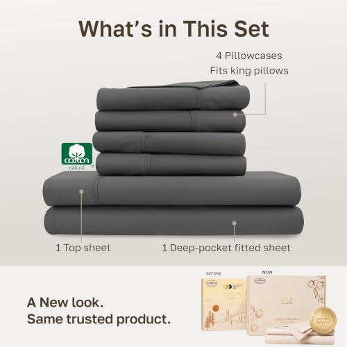 California Design Den Soft 100% Cotton Sateen King Sheets - Image 3