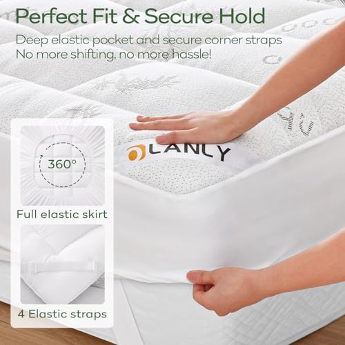 OLANLY King Bamboo Viscose Cooling Mattress Topper - Image 4
