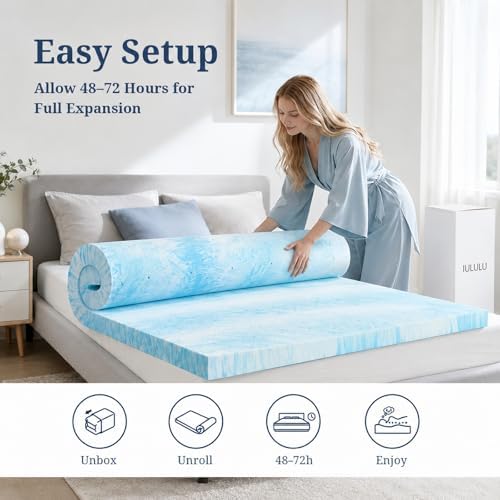 IULULU California King Size Mattress Topper, 3 Inch Gel Memory Foam Topper - Image 5