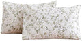 ECOCOTT Pillowcase Queen Size Set of 2, Mini Green Leaves Pattern Printed by ECOCOTT
