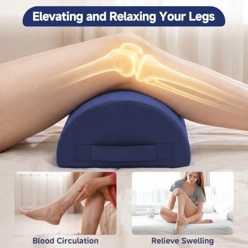 Knee Pillow for Back Sleeping, Cooling Cover Bolster Pillow for Legs, Memory - Image 2