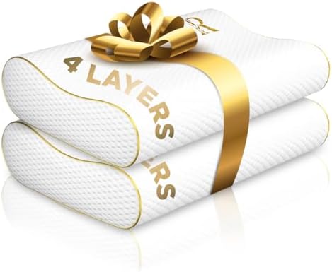 4-Layer Queen, Contour Pillow, Side Sleeper, Orthopedic, Neck Support, Pillow by ROYALTHERAPY