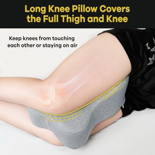 Long Knee Pillow for Side Sleepers Separates Full Thighs for Alignment - Image 2