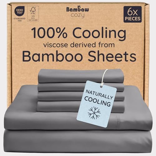 Bambaw 100% Viscose Derived from Bamboo Sheets Queen Size Set – 6pcs Deep by Bambaw