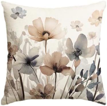 AVOIN colorlife Poppy Flowers Chinoiserie Fall Throw Pillow Cover, 18 x 18 Inch by AVOINcolorlife