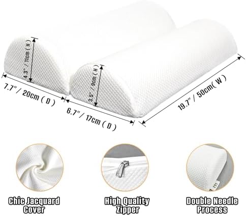 2PCS Knee Pillow for Sleeping, Half Moon Bolster Pillow for Neck, Ankle Foot & - Image 2