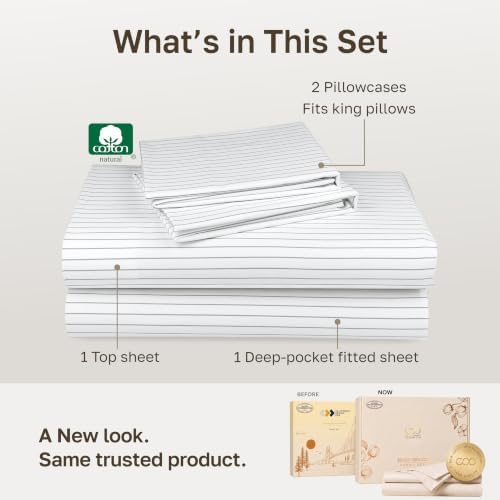 California Design Den Soft 100% Cotton Cal King Bed Sheets Set - Image 3