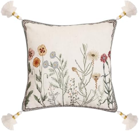 ISAENNE Designer Vintage Linen Throw Pillow Cover by Isaennehomedecoration