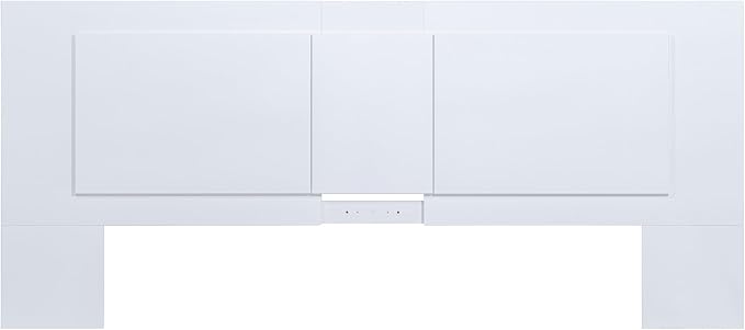memomad Bali Slim Set: Storage Platform Bed with Drawers + Flat Panel Headboard (King Size, White Wood)
