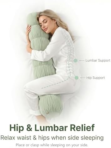 Pat. Pend. Side Sleeper Body Pillow, 59 Inch, Celadon Green - Image 3