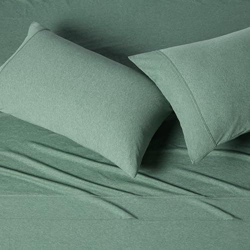 Amazon Basics 100% Cotton Jersey Bed Sheet Set, Full Size, Breathable and - Image 3