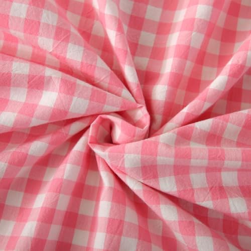 Mywinlle 2 Pack Vintage Light Pink Plaid Ruffle Throw Pillow Covers, Washed - Image 6