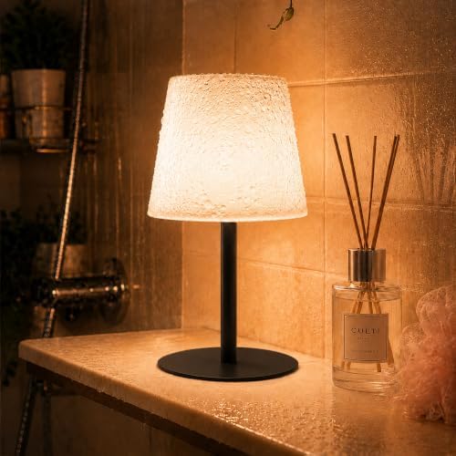 EZVALO Spa-Like Shower Lamp – IP65 Waterproof Bathroom Lamp, Rechargeable Cordless Mood Light, 3 Color Temps for Relaxing Bathroom & Bathtub Experience 1 Pack (Black) by EZVALO