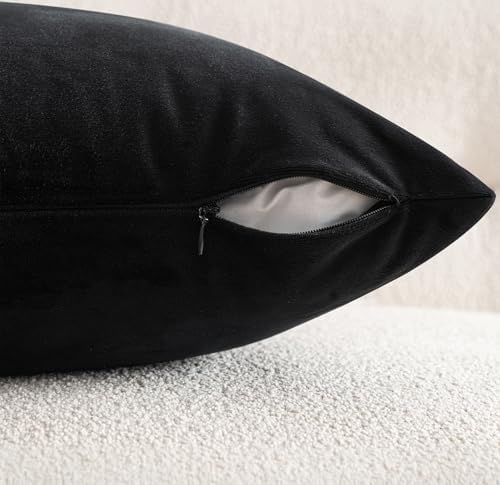 MIULEE 14x36 Inch Lumbar Long Velvet Throw Pillow Cover Set of 1 Black - Image 5