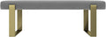 VANT Upholstered Bed Bench - Micro Suede Charcoal Grey - Burnished Brass - Contemporary Modern, Bedroom Bench Seat, Hallway, or Entryway