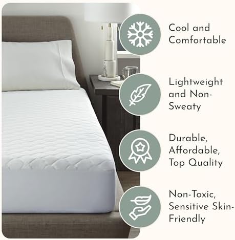 100% Cotton Organic Mattress Protector | Breathable & Noiseless Quilted GOTS - Image 3