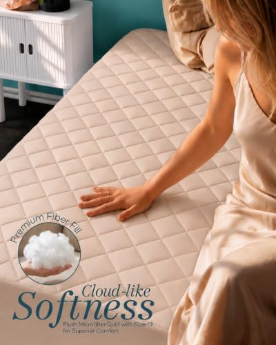 King Mattress Pad, Quilted Mattress Protector Topper fits 16" Deep Pocket - Image 4