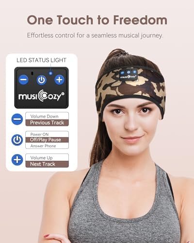 MUSICOZY Sleep Headphones Bluetooth Headband Headphones - Image 5