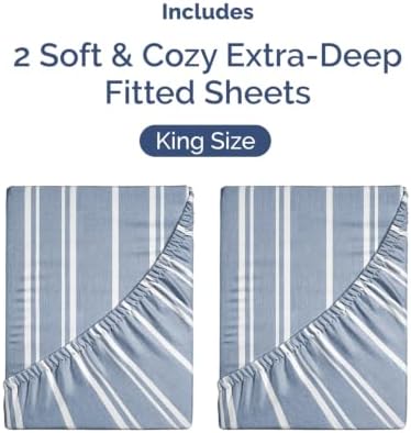 CGK Linens 2 Pack Extra Deep King Fitted Sheets - Image 4