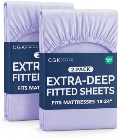 CGK Linens 2 Pack Extra Deep King Fitted Sheets by CGKUnlimited