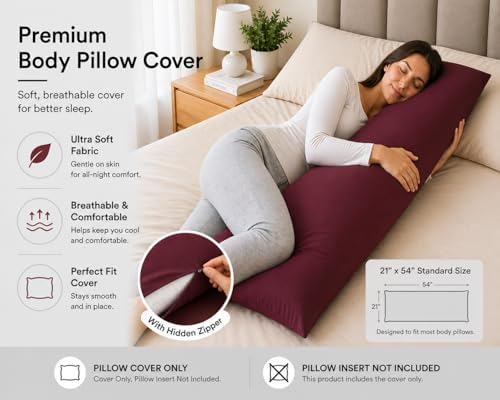 EVOLIVE Body Pillow Covers 2-Pack, Microfiber - Image 3