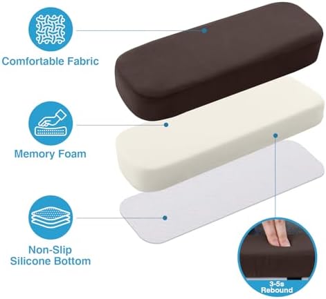 Smiry Memory Foam Office Chair Armrest Pads, Non-Slip Armrest Cushion - Image 3