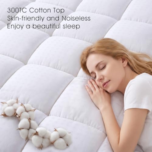 EASELAND California King Mattress Pad Cotton Pillow Top Mattress Topper - Image 4