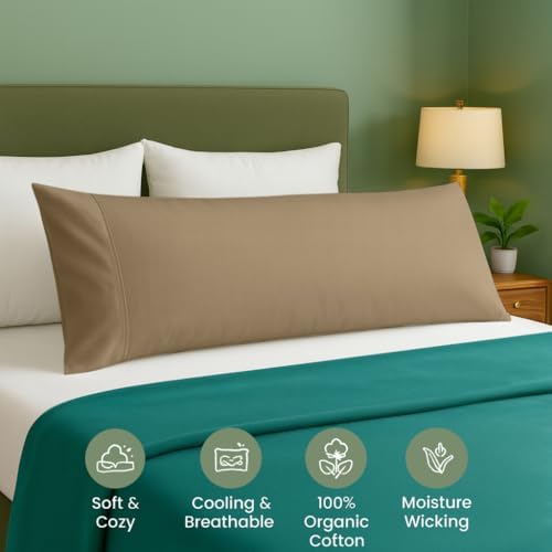 Cotton Delight Organic Cotton Body Pillow Cover 20x54 – 600 Thread Count Sateen - Image 2