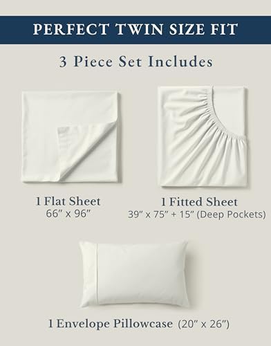 LANE LINEN Twin Sheet Set 100% Organic Cotton Percale Soft - Image 4