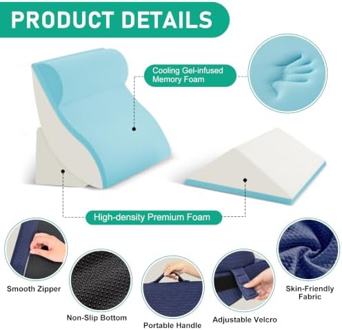 4PCS Wedge Pillow Set for After Surgery, Orthopedic Bed Wedge Pillow for Back - Image 3