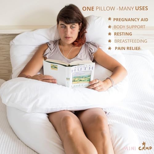 Organic Cotton U-Shaped Pregnancy Pillow – Full Body Support - Image 3