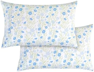 Elegant Comfort 6-Piece Sheet Set Deep Pocket Floral, Twin XL, Laurel Blue - Image 6