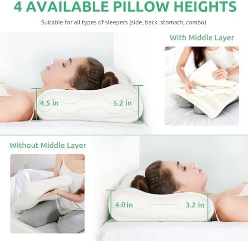 UTTU Cervical Pillow for Neck Pain Relief, Memory Foam Neck Pillow for Sleeping - Image 4