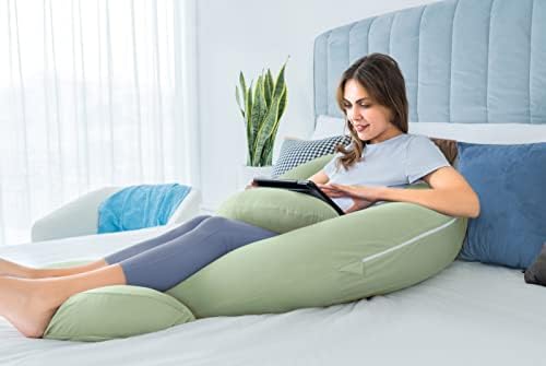 QUEEN ROSE Cooling E Shaped Pregnancy Pillows, Detachable Maternity Body Pillow - Image 5